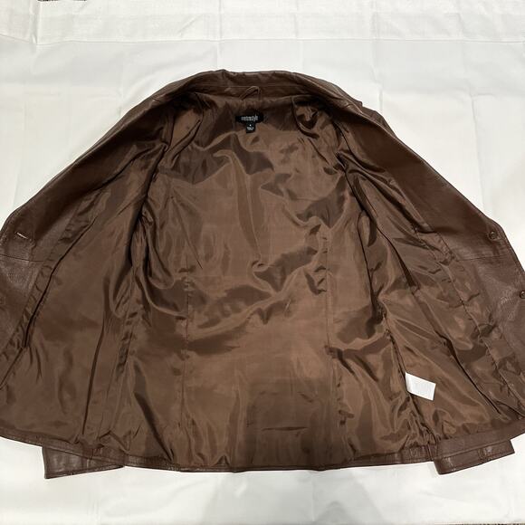 Metro Style Woman’s Brown Leather Jacket Size Small Trendy Chic - Picture 10 of 10